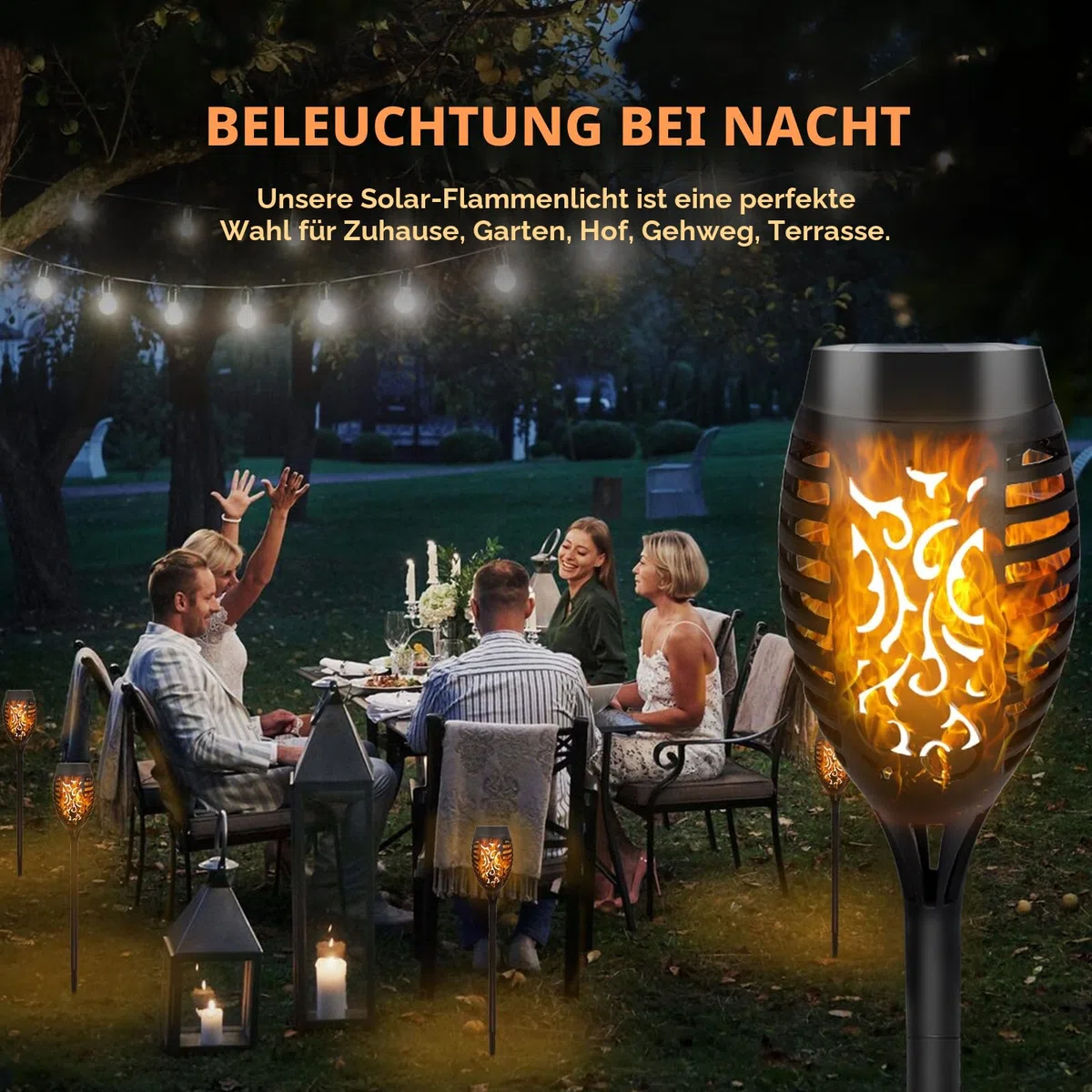CNMTCCO Solarlampen für Außen Garten 6 Stück Gartenleuchten Solar mit realistischem Flammeneffekt, IP65 Wasserdichte Gartenfackel Solar Weg für Outdoor, Garten, Hinterhof, Rasenbeleuchtung
