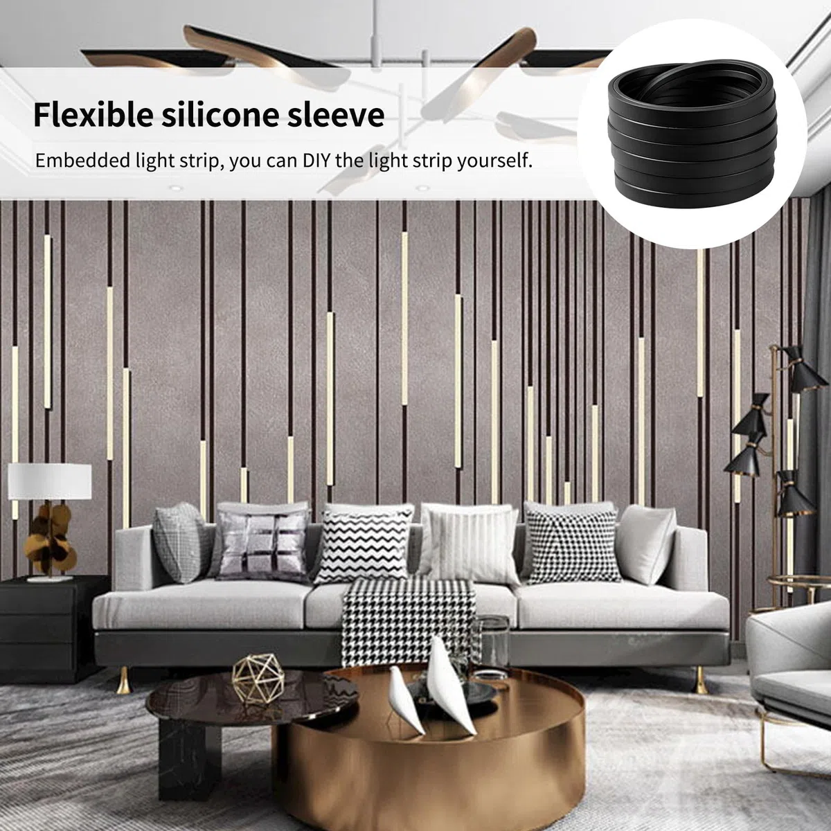 LED Streifen,LED Schiene 8m,Akustikpaneele LEDs Streifen,Flexibles Silikon LED Profil,LEDs Profil Silikon,IP65 Wasserdicht LED Kanal Diffusor,für Decke Wand TV Akustikpaneel Beleuchtung