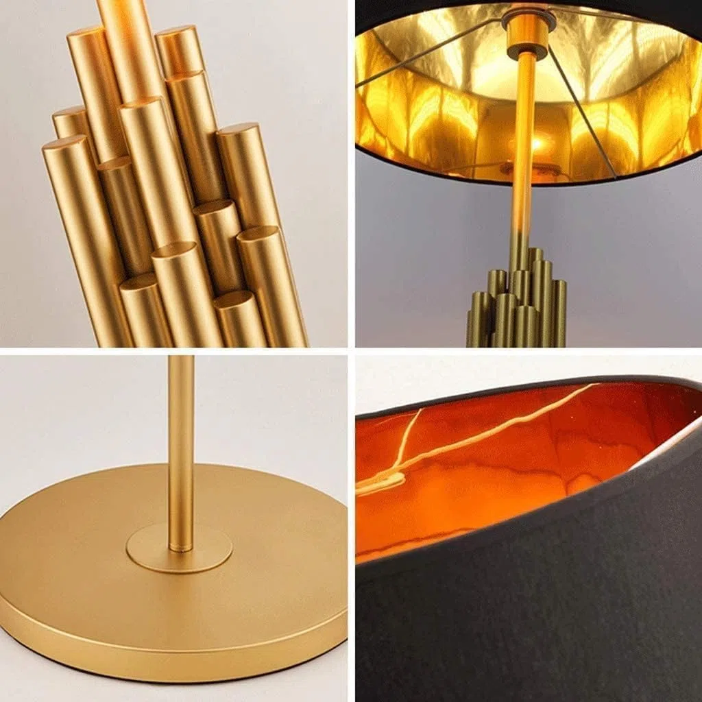 Dimmbare Stehlampe Goldene Schmiedeeisen Stehlampe mit schwarzem Stofflampenschirm Hohe Mastlampe Dekorbeleuchtung Hohe Lampen Stehlampe Stehlampe
