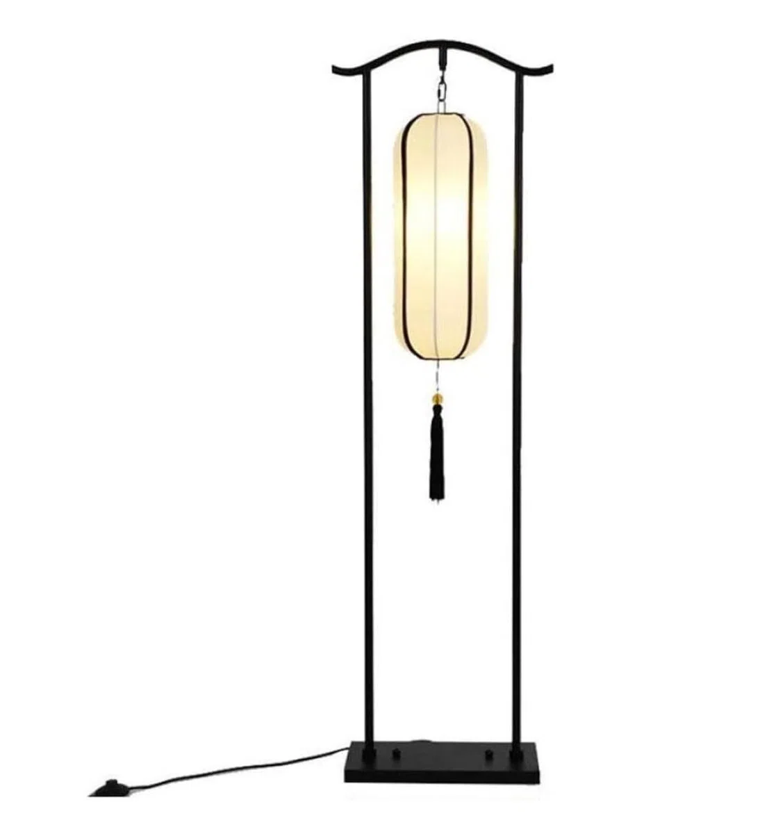 Hohe Stehlampe, chinesische klassische Stehlampe aus Eisen, Lampenschirm aus Stoff, Stehlampe, Stehlampe für Wohnzimmer, Schlafzimmer, hohe Stangenlampe