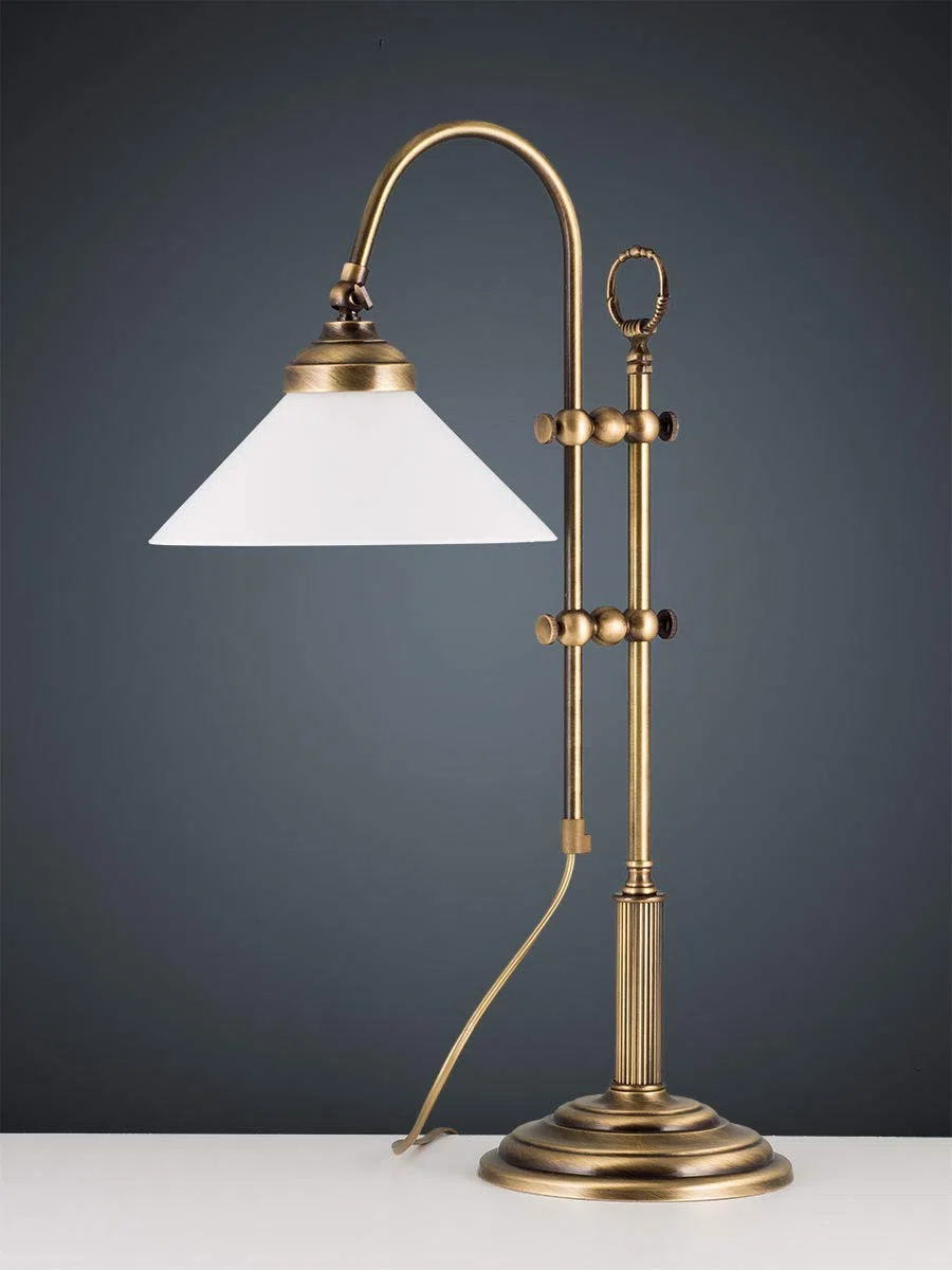 Tischlampe vintage Schreibtischleuchte Messing Jugendstil einstellbare Höhe