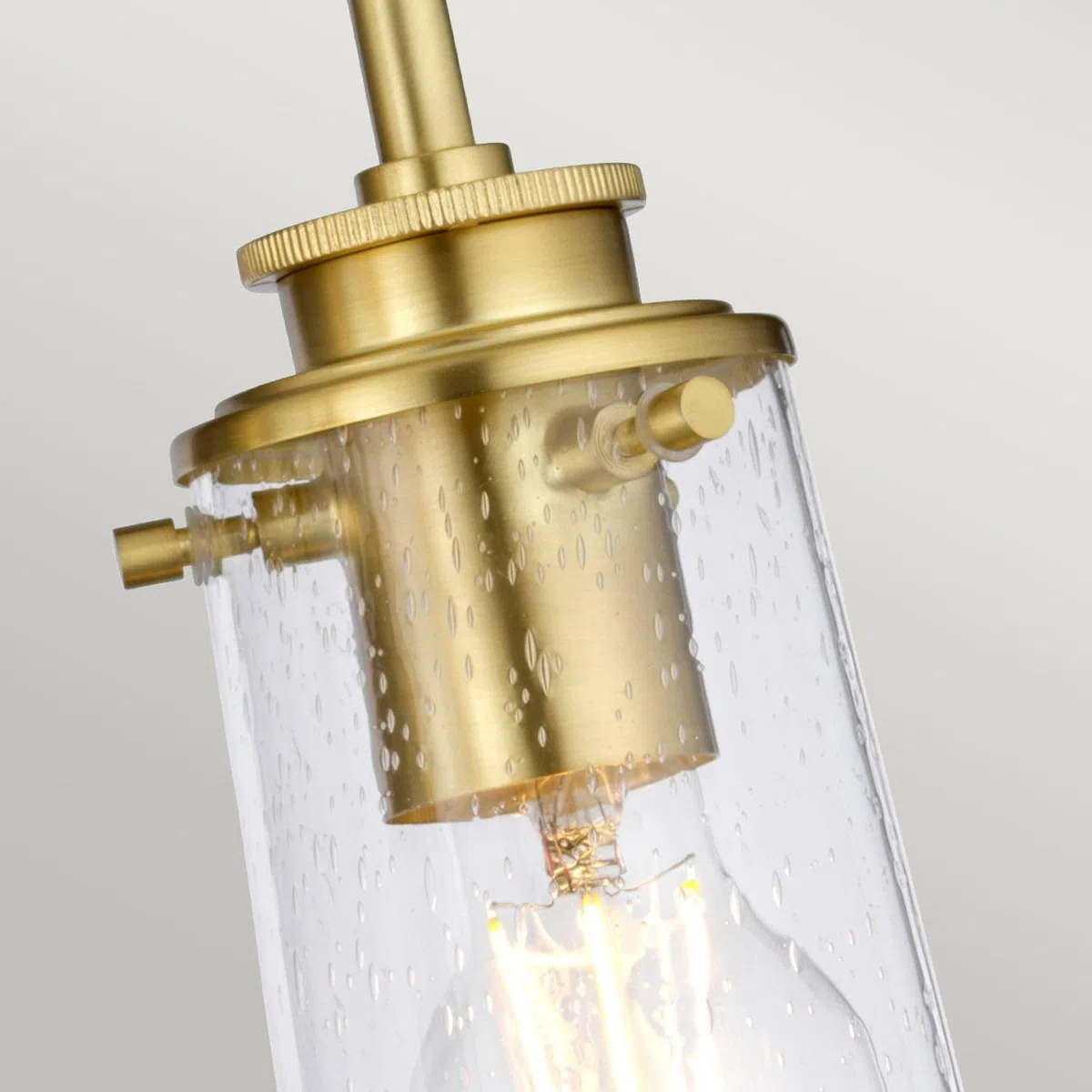 Licht-Erlebnisse Wandlampe Bad Glas Metall 60,3 cm breit IP44 in Messing E27 3-flammig länglich Vintage Badezimmer Lampe Wandleuchte Spiegel innen