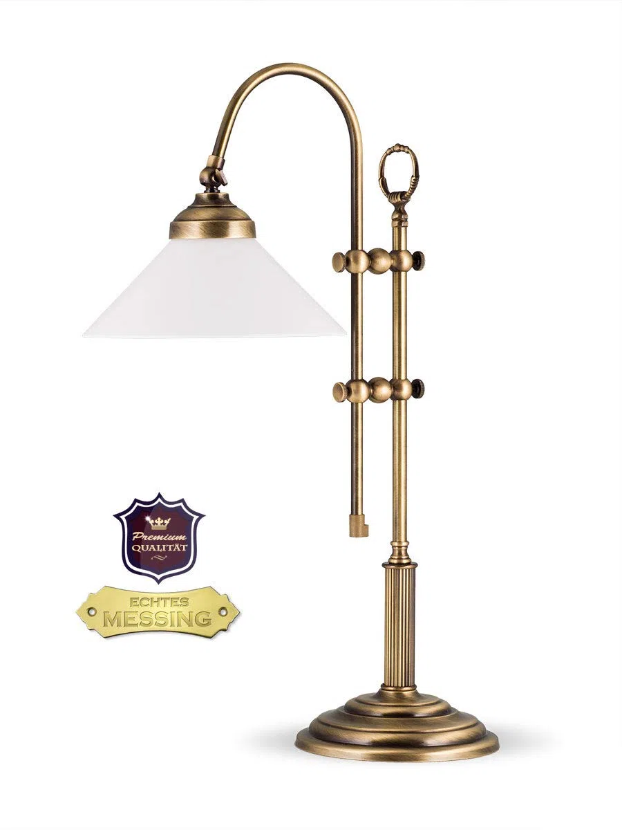 Tischlampe vintage Schreibtischleuchte Messing Jugendstil einstellbare Höhe