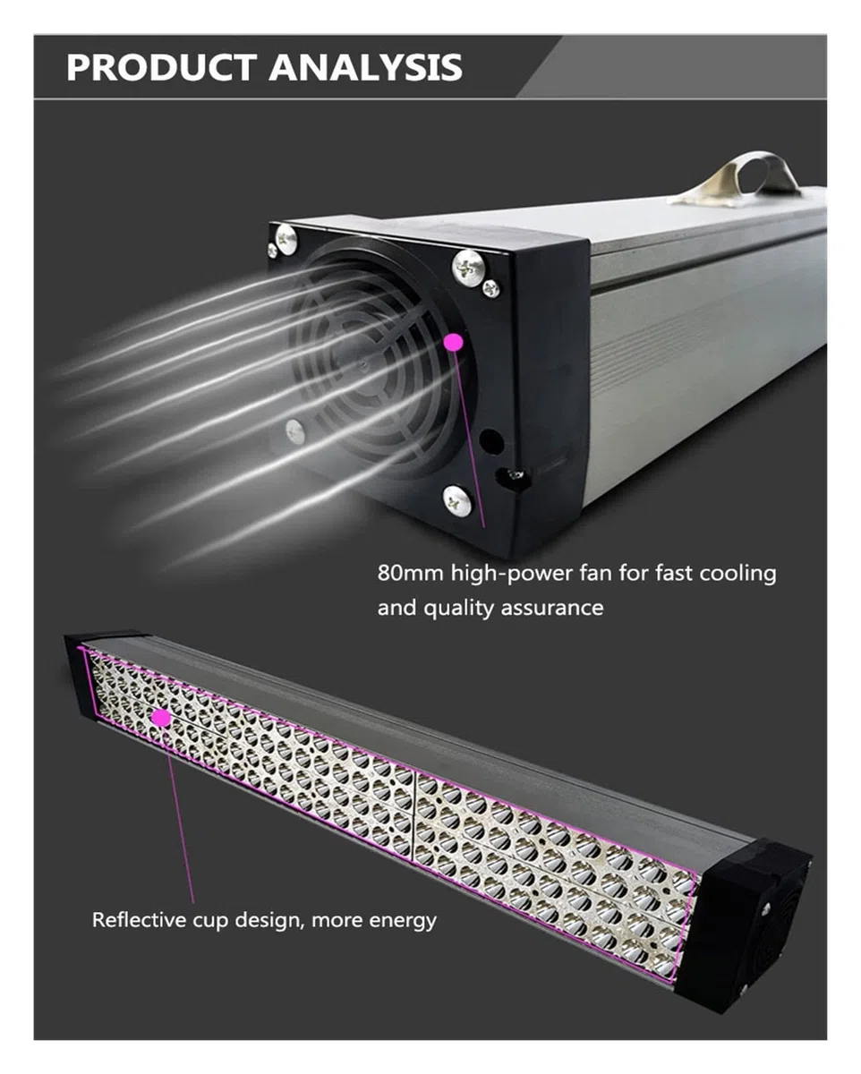 EDEDE UV Härtender Licht, 1000W LED Tragbare UV-Härtungslampe Luftgekühlte UV-Lampe Hochleistungs-UV-UV-Lampe Schattenloser Kleber Ink365nm 395nm 405nm Cob UV-LED-Lampe(365nm)