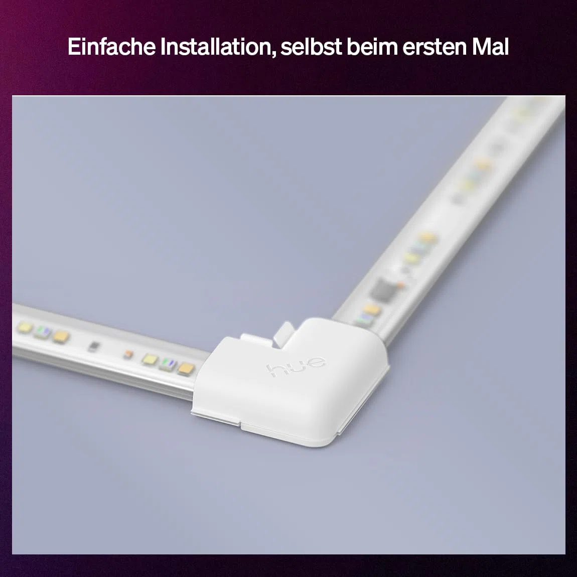 Hue Flux LED-Strip Light-Eckverbinder, Zubehör, 90-Grad-Verlängerung, flexible Innenbeleuchtung, gleichmäßiges Licht, einfache Installation, 4er-Pack