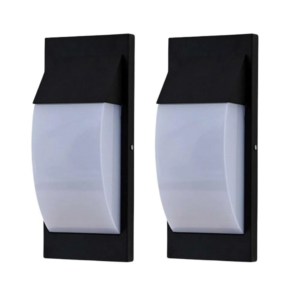 Moderne und minimalistische Wandleuchte for den Außenbereich, Aluminiumgehäuse, Wandleuchten mit PC-Schirm, Wandlampe for Veranda, Deck, Zaun, Terrasse, Garten(2 Pack)