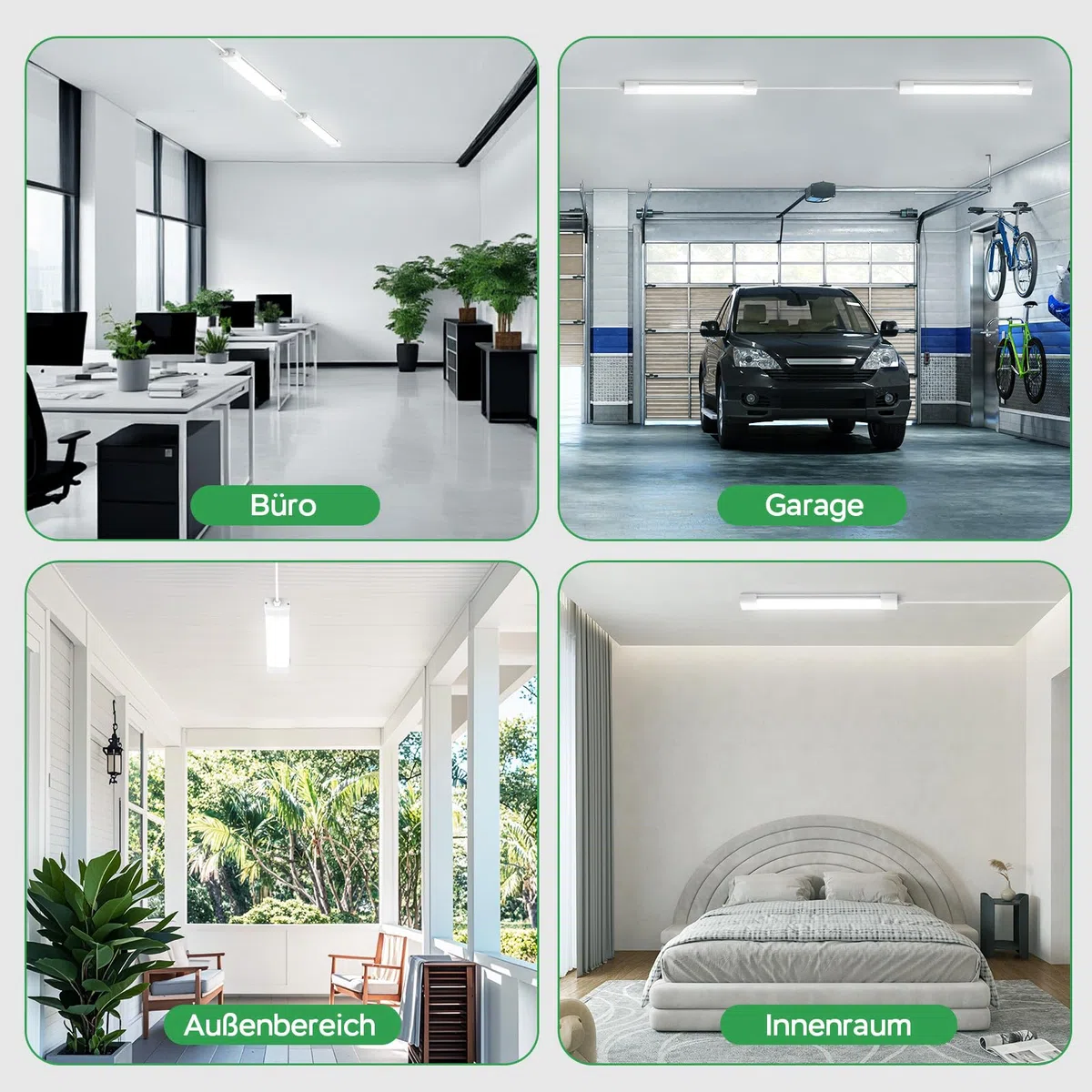 Modlicht Feuchtraumleuchte Led 60cm, 18W 1980LM werkstattlampe 4000K Neutralweiß, LED Deckenleuchte IP65 Wasserfest Wannenleuchte, kellerlampe für Büro Keller Garage Lager