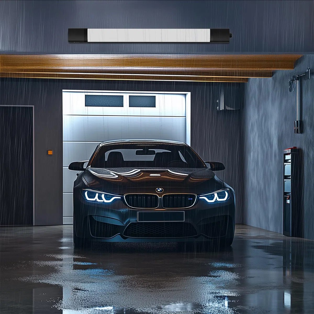 ANTENLICHT LED Feuchtraumleuchte 60CM mit 18W 1980Lumen Kaltlweiß 5000k, Einfache Montage Wannenleuchte Flach Deckenleuchte Wasserfest IP65 Werkstattlampe für Büro Keller Garage, Schwarz
