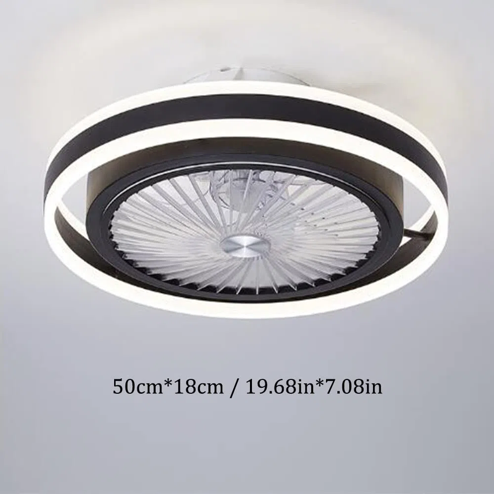 Deckenventilator Mit Beleuchtung LED Fan Deckenleuchte Dimmbare Deckenlampe Mit Fernbedienung Moderne Ultra Leises Lüfterlicht Für Wohnzimmer Schlafzimmer Kinderzimmer Esszimmer Pendelleuchte,Schwarz