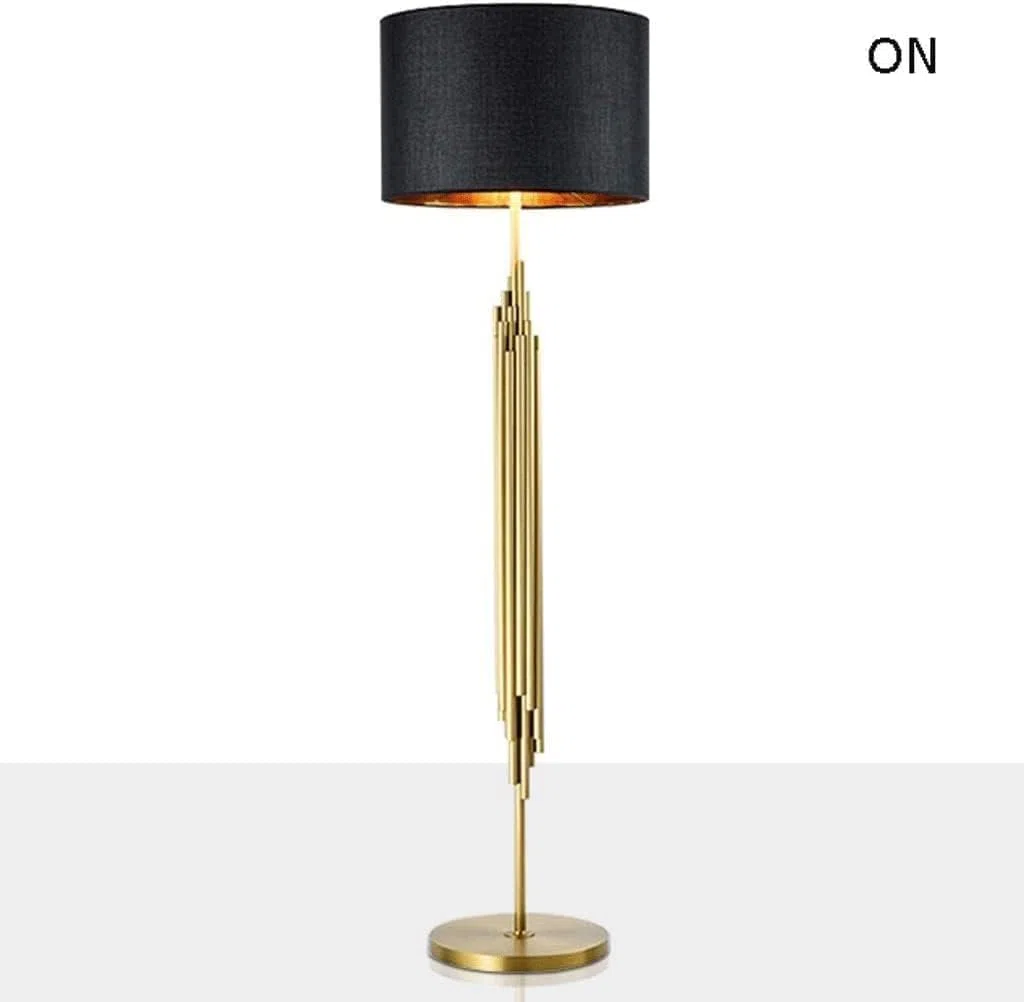 Dimmbare Stehlampe Goldene Schmiedeeisen Stehlampe mit schwarzem Stofflampenschirm Hohe Mastlampe Dekorbeleuchtung Hohe Lampen Stehlampe Stehlampe