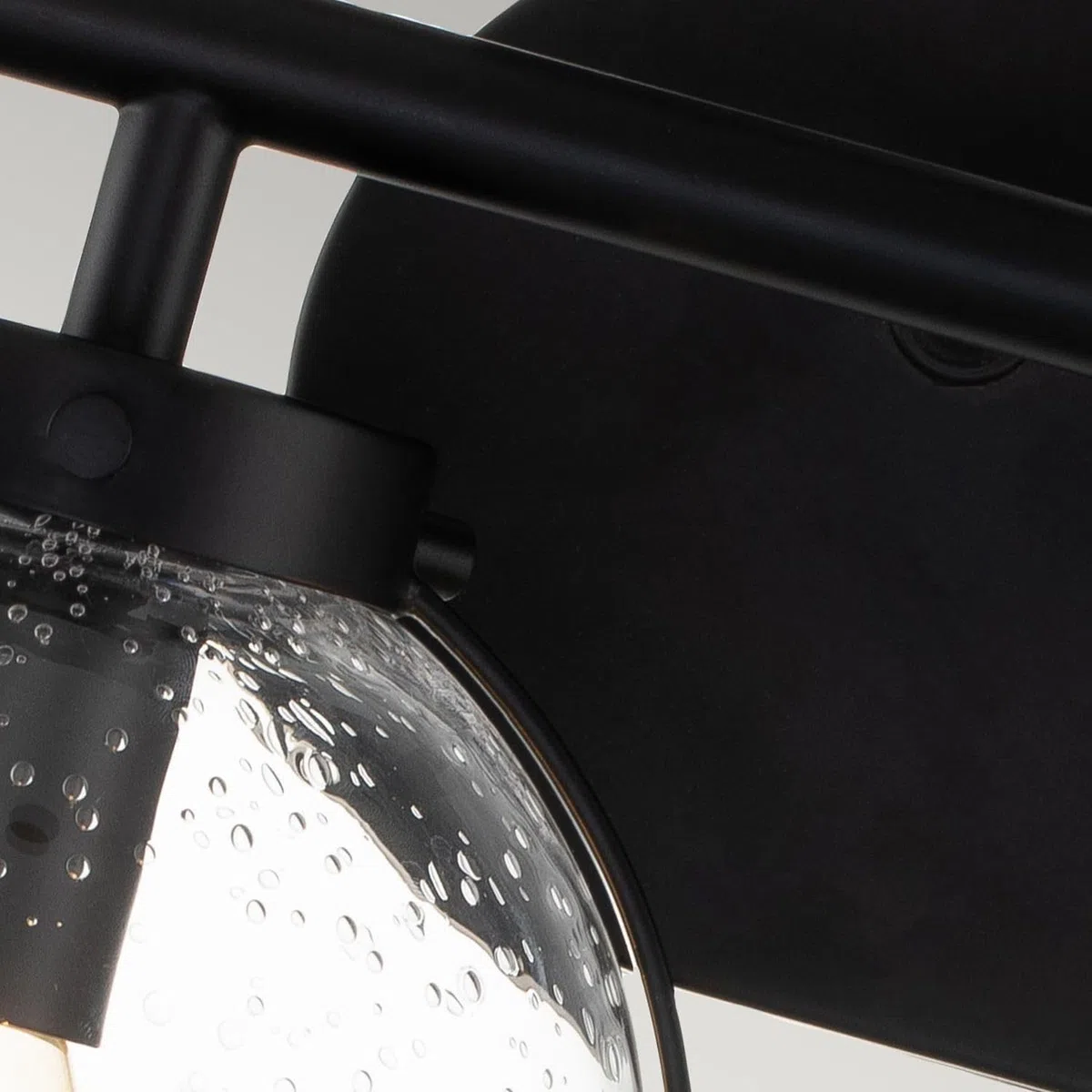 Badlampe Wand Metall Glas IP44 B: 38,1 cm Schwarz 2-flammig Kugelschirm Jugendstil Spiegel Licht Wandlampe Badezimmer Spiegelleuchte