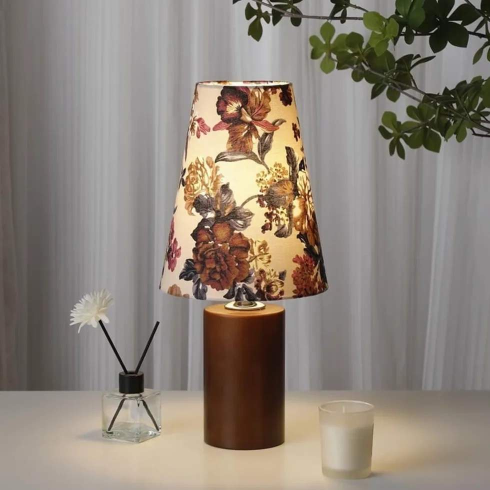 Nachttischlampe Retro Tischlampe Schlafzimmer Keramik Nachttischlampe Stoff Nachtlicht Schlafzimmerlampen
