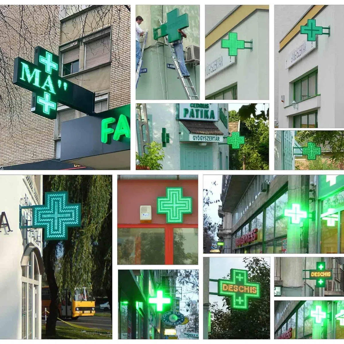 LED-Schild „Medical Cross“ für Apotheken, Acryllampe in Form eines Apothekenkreuzes, Neonschild „Open“ für Wanddekoration, 2 einstellbare Betriebsmodi,48 * 48CM