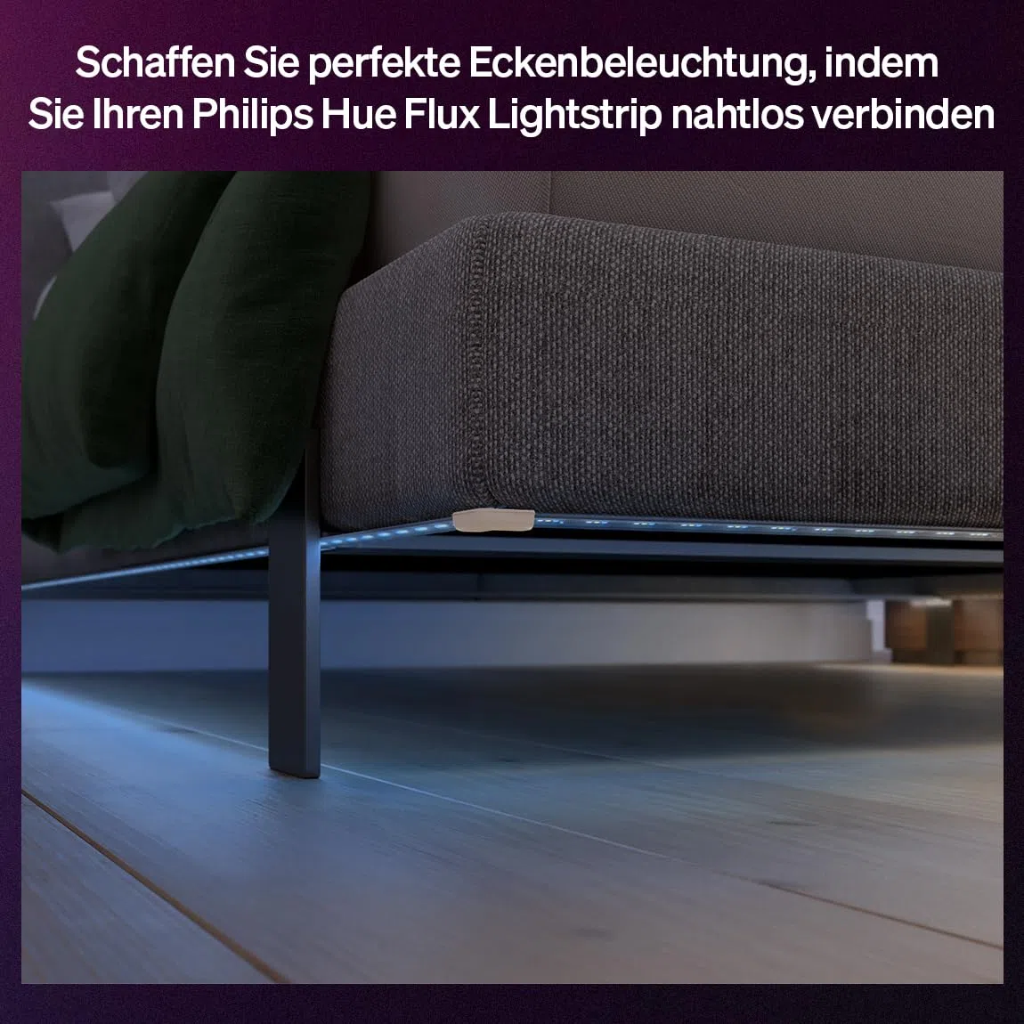 Hue Flux LED-Strip Light-Eckverbinder, Zubehör, 90-Grad-Verlängerung, flexible Innenbeleuchtung, gleichmäßiges Licht, einfache Installation, 4er-Pack