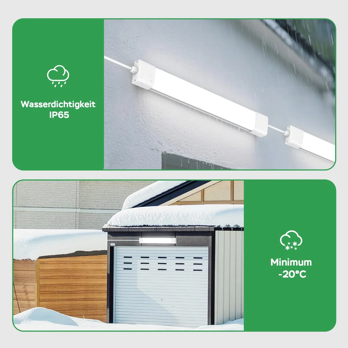 Modlicht Feuchtraumleuchte Led 60cm, 18W 1980LM werkstattlampe 4000K Neutralweiß, LED Deckenleuchte IP65 Wasserfest Wannenleuchte, kellerlampe für Büro Keller Garage Lager