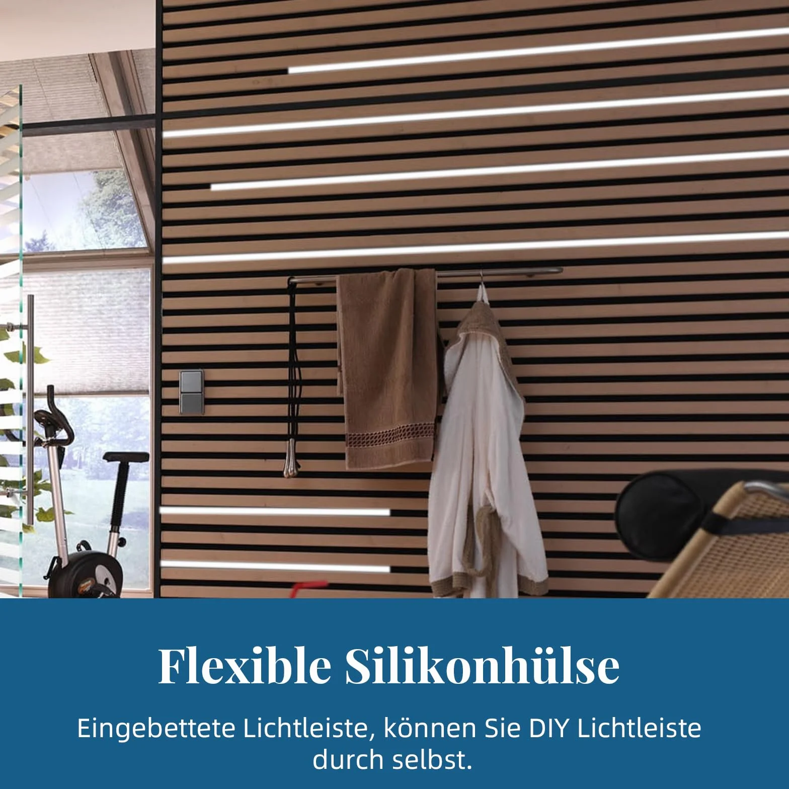 Flexibles Silikon LED Profil, 5m 12x12mm LED Schiene für 8mm Akustikpaneele LED Streifen, IP65 Wasserdicht LED Kanal Diffusor für Decke, Schrank, Bar, Akustikpaneele Beleuchtung (Schwarz, 5 m)