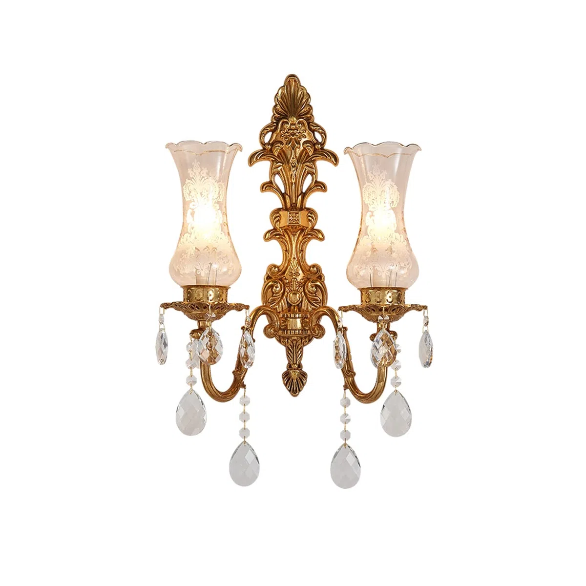 Wandleuchte TV-Wandlampe im Luxus-Wohnzimmer, Nachttischlampe im Treppenschlafzimmer der Villa, Wandlampe aus Kupferkristall Wandlampen