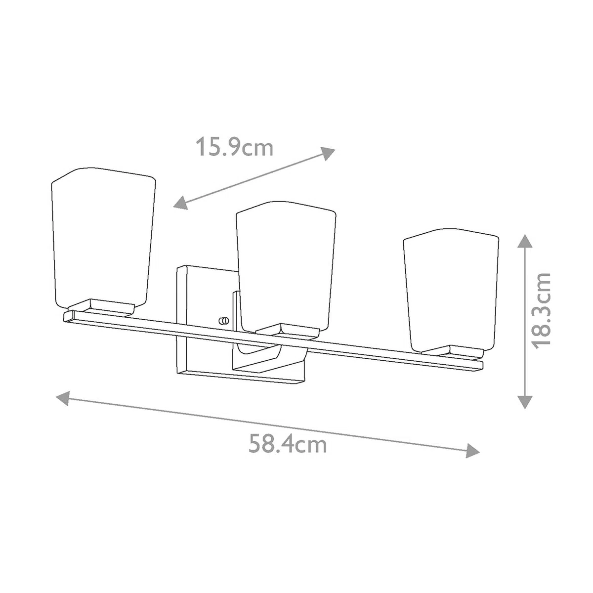 Spiegelleuchte LED G9 58,4 cm breit IP44 Chrom Weiß 3-flammig länglich warmweißes Licht 3000 K Wandlampe Badezimmer Badlampe Wand