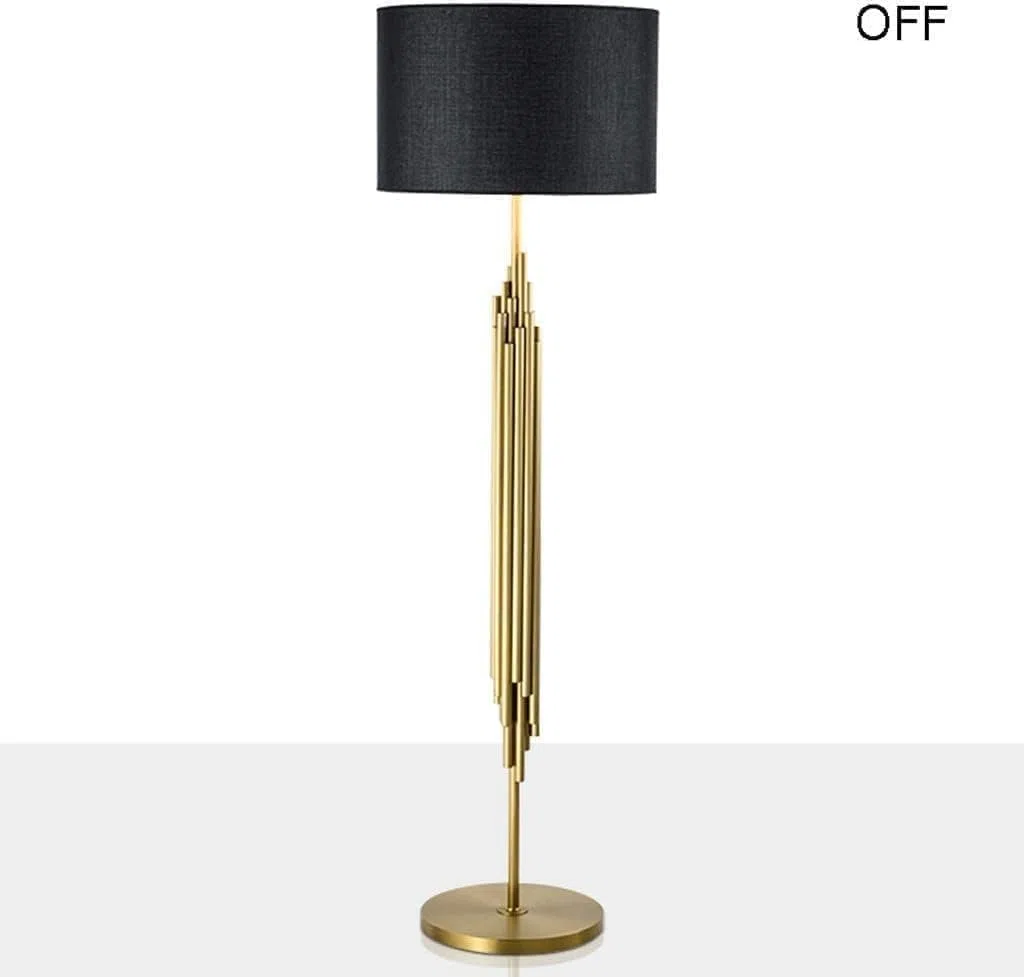 Dimmbare Stehlampe Goldene Schmiedeeisen Stehlampe mit schwarzem Stofflampenschirm Hohe Mastlampe Dekorbeleuchtung Hohe Lampen Stehlampe Stehlampe