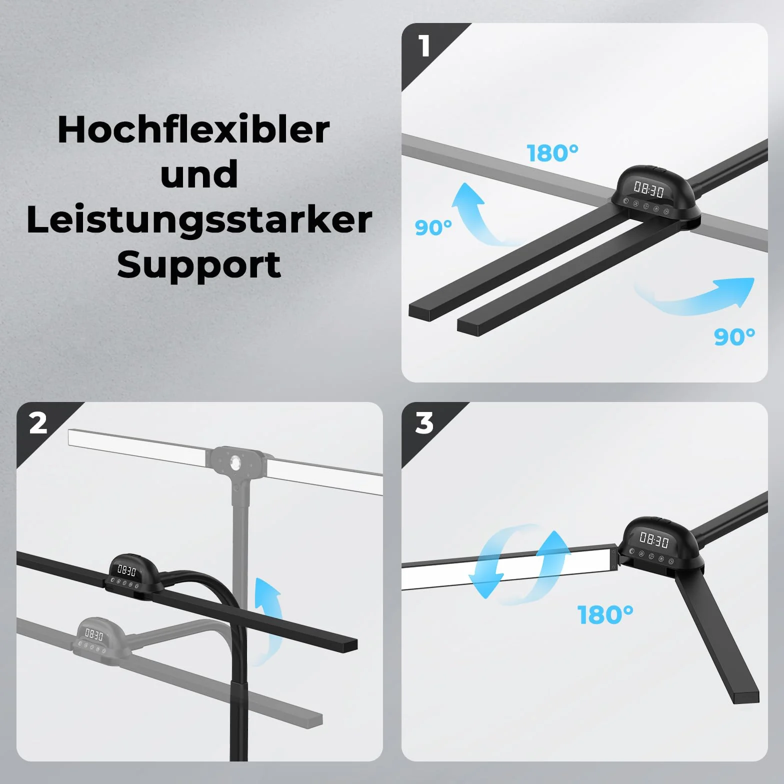Schreibtischlampe LED Tischlampe Klemmbar 90cm CRI≥95 3100K-7600K Dimmbar Tageslichtlampe Doppelkopf Schreibtisch Lampe Schwanenhals Desk Leselampe Monitor Lamp Fernbedienung Für Home Office