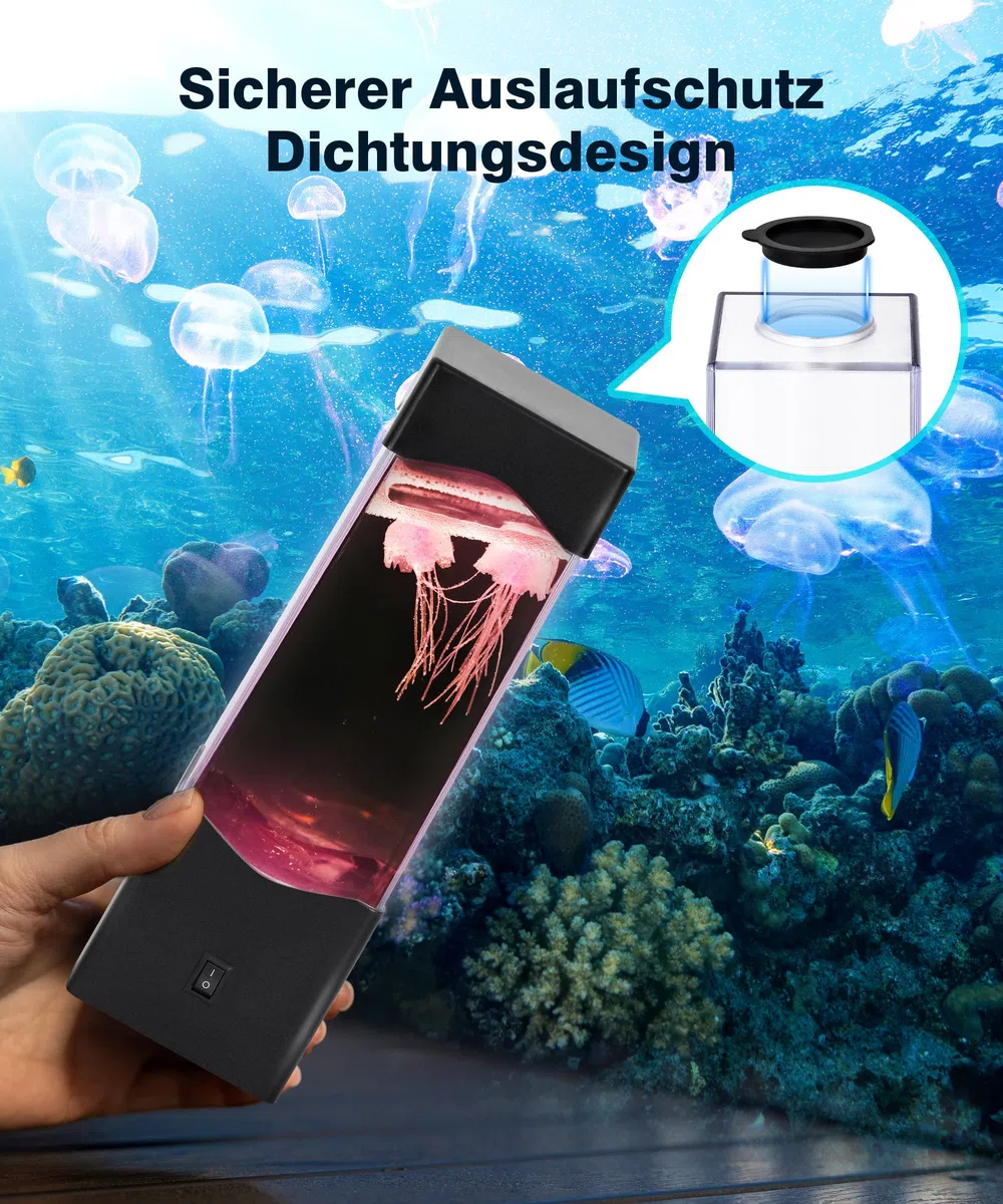 Quallen Lampe Lavalampe, Quallenlampe Schwebende Quallen Lampe Farbwechsel LED Jellyfish Lamp Quallen Aquarium Stimmungslampe Dekoration, Weihnachtsgeschenke für Männer Kinder Erwachsene