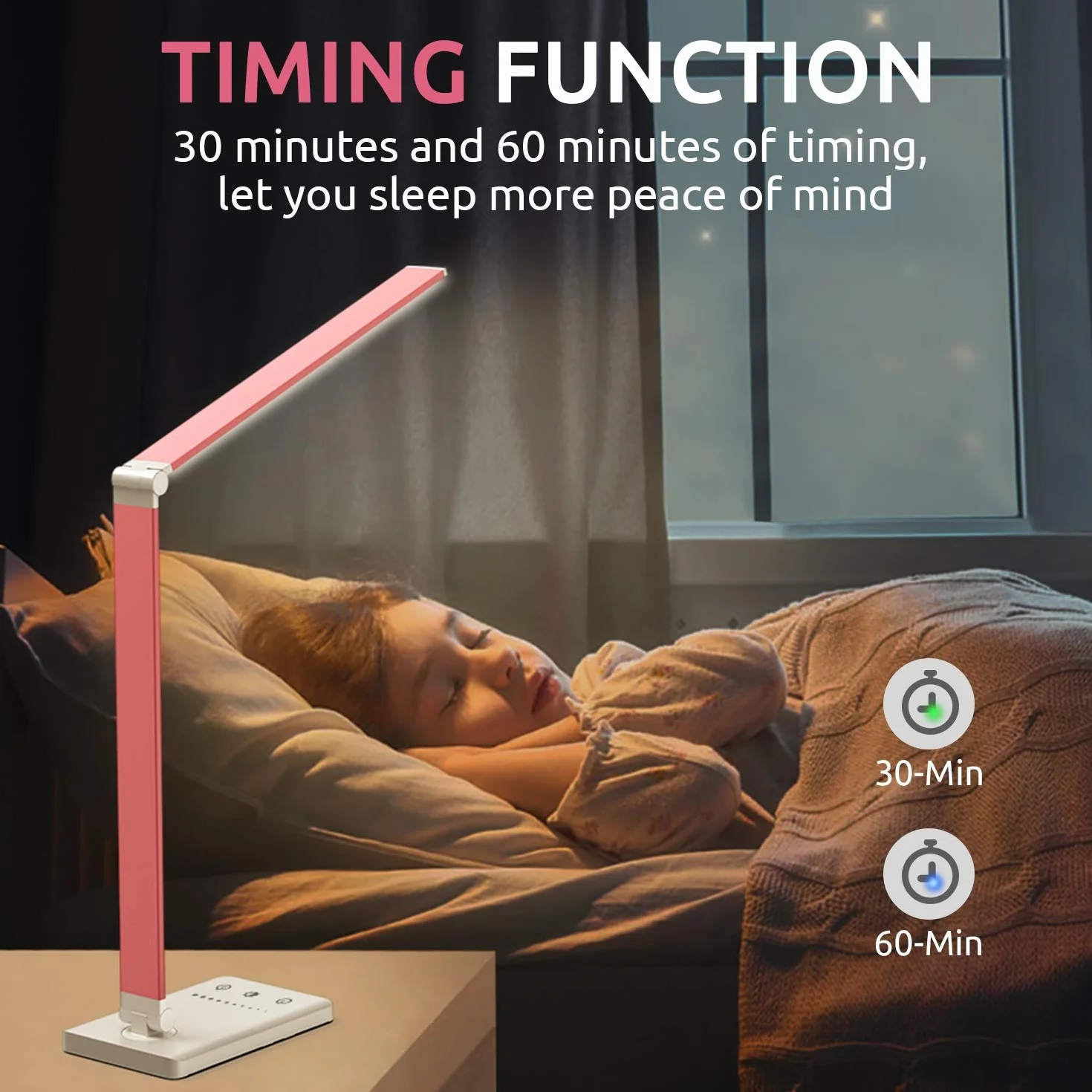 Chesbung Rosa Schreibtischlampe LED Dimmbare Tischleuchte, 5 Farb und 10 Helligkeitsstufen, Augenschutz Tischlampe für Kinder, Touch-Bedienung, Faltbar, Nachttischlampe mit 2500mAH Eingebaute Batterie