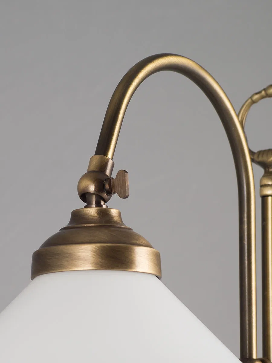 Tischlampe vintage Schreibtischleuchte Messing Jugendstil einstellbare Höhe