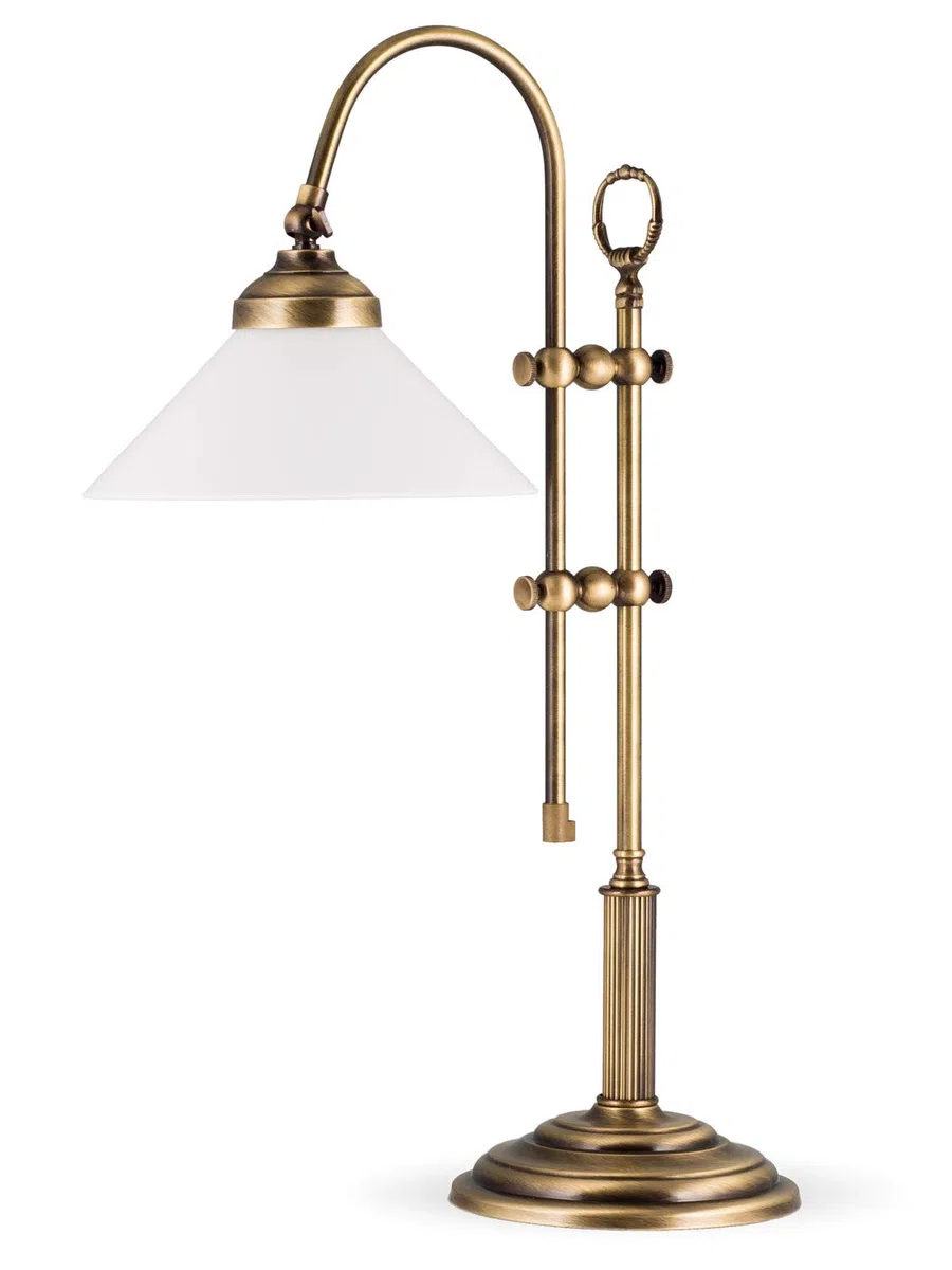 Tischlampe vintage Schreibtischleuchte Messing Jugendstil einstellbare Höhe