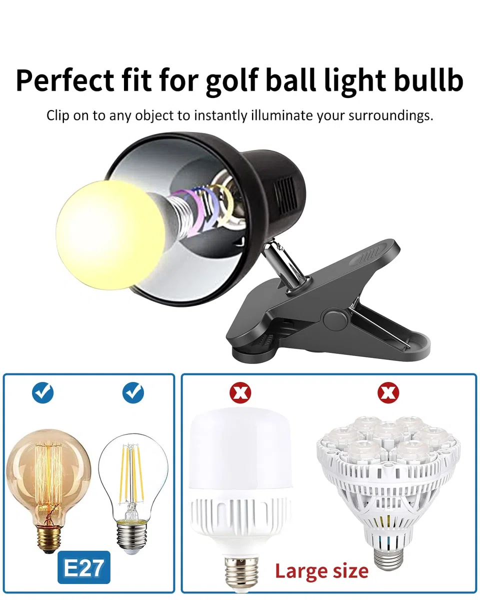 Milpoel Klemmleuchte, Verstellbare Schreibtischlampe mit E27-Fassung, Klemmlampe für Lesen im Bett, Arbeiten und Lernen, Schlankes und Leichtes Design (Schwarz)