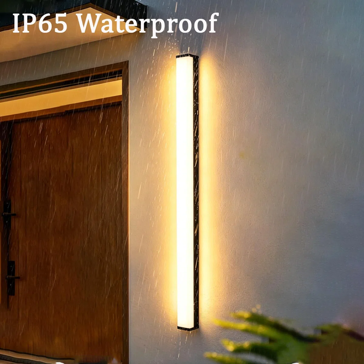 LED Moderne Wandleuchte Aussen IP65 Wasserdicht Dimmbar 3000K-6500K Wandbeleuchtung mit Fernbedienung Lange Außen Wandleuchten für Villa Garten Korridor Terrasse (Schwarz,200cm)