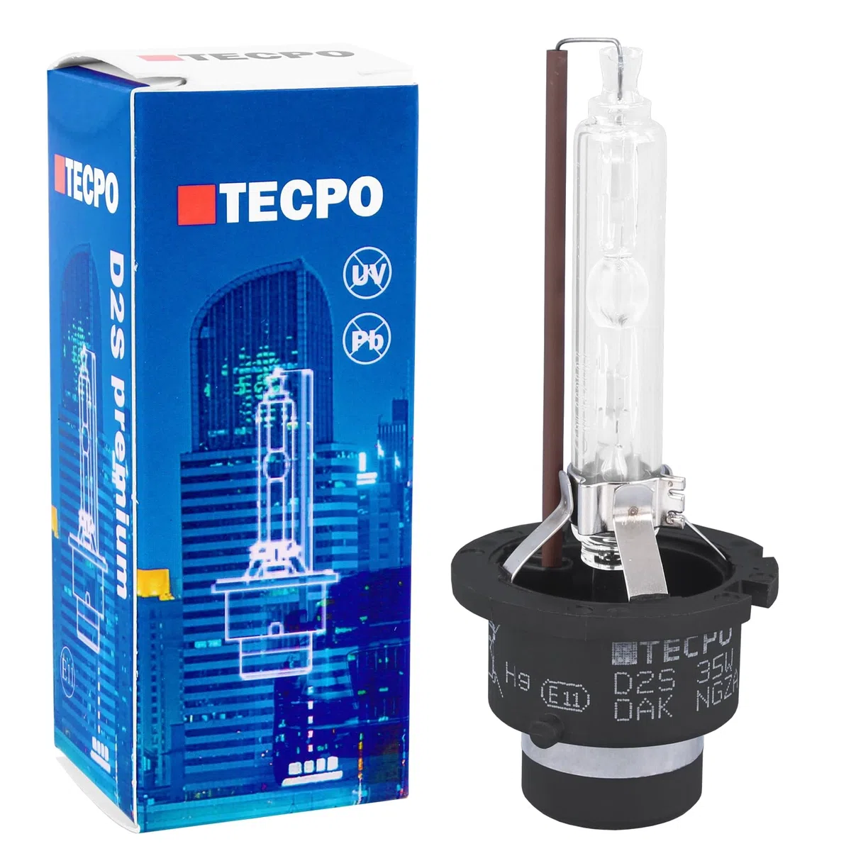 TECPO 2X D2S Xenon Brenner Premium 12V-35W 4300K KALTWEIß Scheinwerfer-Lampe FERNLICHT ABBLENDLICHT P32d-2 E11