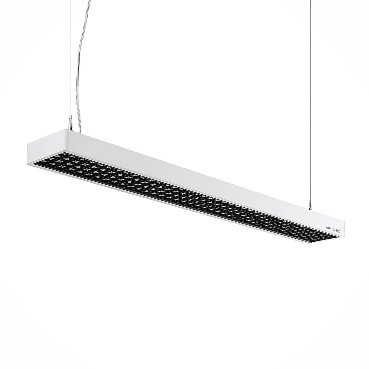 Arcchio LED Büroleuchte Susi (Modern) in Weiß aus Aluminium (2 flammig,) - Bürolampe Arbeitsplatzlampe Hängeleuchte Pendelleuchte Deckenleuchte Arbeitszimmerleuchte