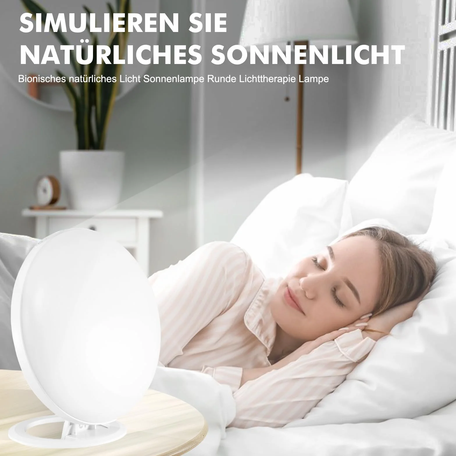 HOSPAOP Tageslichtlampe 10000 Lux, LED Lichttherapielampe UV-freie Tageslicht, LED Sonnenlicht Daylight Lampe mit Stufenlosem Dimmer, Vollspektrumlampe für Büro Schreibtisch Zuhause