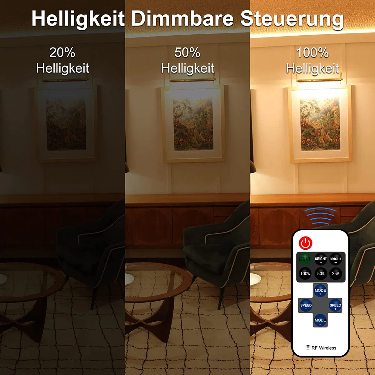 TTWAY COB LED Streifen 2M, 2700K Warmweiße LED Streifen mit Netzteil und Fernbedienung, DC24V, 480LEDs/M, CRI 90+, 8mm Breite, Dimmbare Light Strips für die Schlafzimmerdekoration